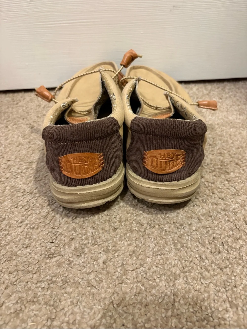 Hey Dude Men's Tan Canvas Boat Shoes